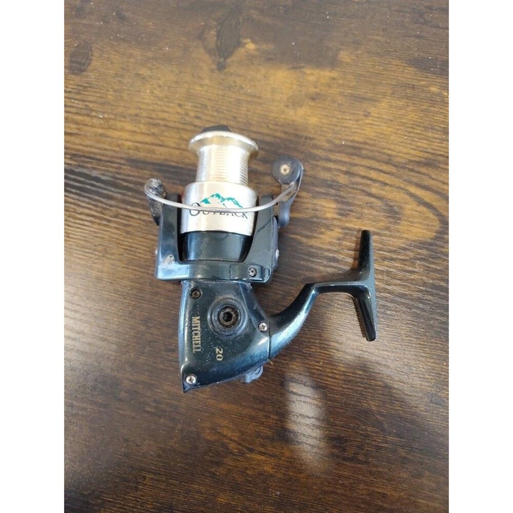 Vintage Mitchell Outback Green 20 Spinning Reel Missing Handle 2 Ball Bearings